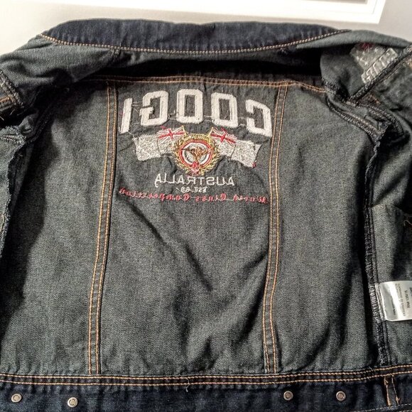 Coogi Australia Embroidered Blue Denim Jean Jacket - Picture 5 of 10